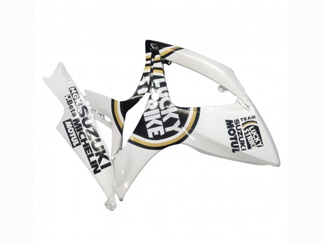 2006-2007 Suzuki GSXR 600 / GSXR 750 Motorcycle Fairings - White Black Lucky Strike Motul Canada Websites