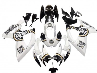 2006-2007 Suzuki GSXR 600 / GSXR 750 Motorcycle Fairings - White Black Lucky Strike Motul Canada Websites