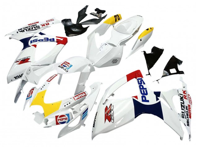 2006-2007 Suzuki GSXR 600 / GSXR 750 Motorcycle Fairings - White Red Yellow Motul Canada Websites