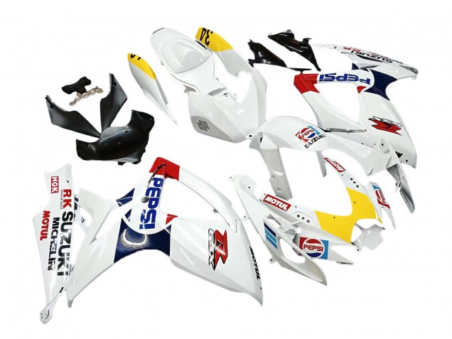 2006-2007 Suzuki GSXR 600 / GSXR 750 Motorcycle Fairings - White Red Yellow Motul Canada Websites