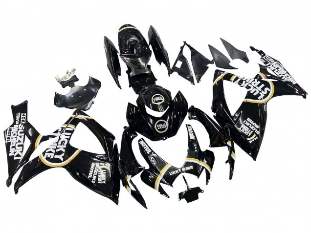 2006-2007 Suzuki GSXR 600 / GSXR 750 Motorcycle Fairings - Glossy Black White Motul Lucky Strike Canada Websites