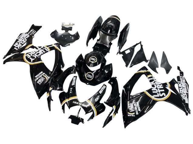 2006-2007 Suzuki GSXR 600 / GSXR 750 Motorcycle Fairings - Glossy Black White Motul Lucky Strike Canada Websites