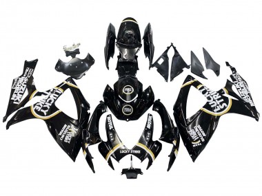 2006-2007 Suzuki GSXR 600 / GSXR 750 Motorcycle Fairings - Glossy Black White Motul Lucky Strike Canada Websites