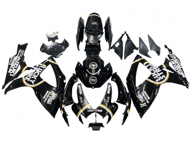 2006-2007 Suzuki GSXR 600 / GSXR 750 Motorcycle Fairings - Glossy Black White Motul Lucky Strike Canada Websites