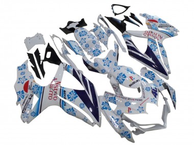 2006-2007 Suzuki GSXR 600 / GSXR 750 Motorcycle Fairings - White Blue Black Red Nastro Azzurro Canada Websites