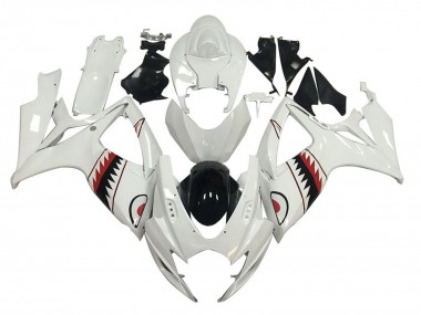 2006-2007 Suzuki GSXR 600 / GSXR 750 Motorcycle Fairings - White Red Black Shark Canada Websites