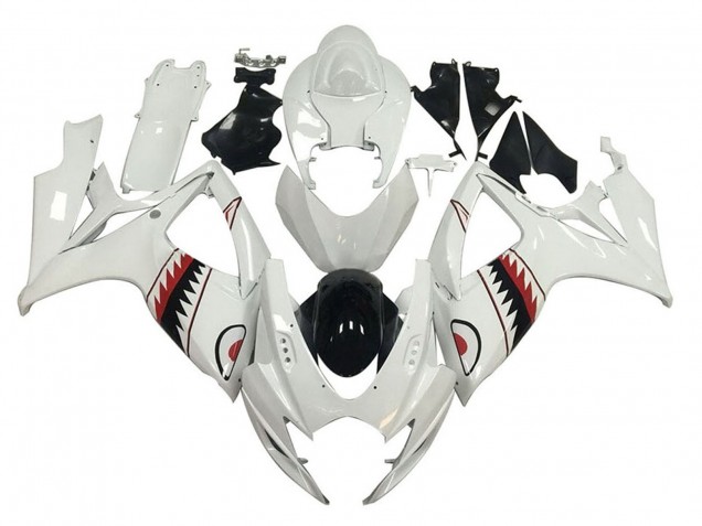 2006-2007 Suzuki GSXR 600 / GSXR 750 Motorcycle Fairings - White Red Black Shark Canada Websites
