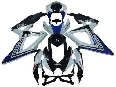 2008-2010 Suzuki GSXR 600 / GSXR 750 Motorcycle Fairings - White Blue Glossy Black Alstare Canada Websites