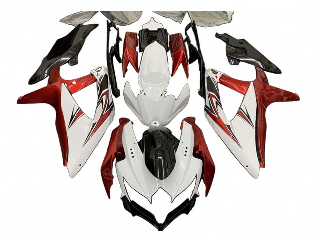 2008-2010 Suzuki GSXR 600 / GSXR 750 Motorcycle Fairings - White Orange Glossy Black Canada Websites
