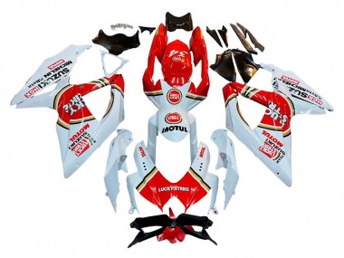 2008-2010 Suzuki GSXR 600 / GSXR 750 Motorcycle Fairings - White Red Motul Lucky Strike Canada Websites