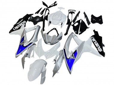 2008-2010 Suzuki GSXR 600 / GSXR 750 Motorcycle Fairings - White Silver Blue Black Canada Websites