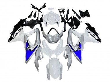 2008-2010 Suzuki GSXR 600 / GSXR 750 Motorcycle Fairings - White Silver Blue Black Canada Websites