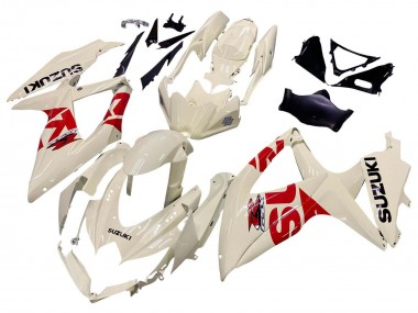 2008-2010 Suzuki GSXR 600 / GSXR 750 Motorcycle Fairings - Cream White Red Black Canada Websites