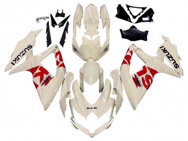 2008-2010 Suzuki GSXR 600 / GSXR 750 Motorcycle Fairings - Cream White Red Black Canada Websites