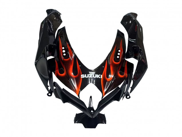 2008-2010 Suzuki GSXR 600 / GSXR 750 Motorcycle Fairings - Glossy Black Orange Flame Canada Websites