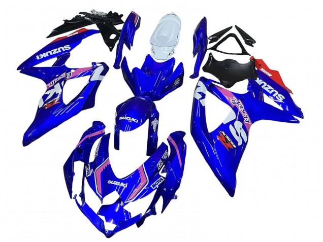 2008-2010 Suzuki GSXR 600 / GSXR 750 Motorcycle Fairings - White Blue Pink Ecstar Motul Canada Websites