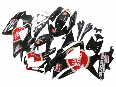 2008-2010 Suzuki GSXR 600 / GSXR 750 Motorcycle Fairings - Glossy Black Red White Motul Lucky Strike Canada Websites
