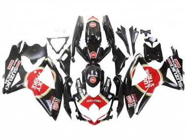 2008-2010 Suzuki GSXR 600 / GSXR 750 Motorcycle Fairings - Glossy Black Red White Motul Lucky Strike Canada Websites