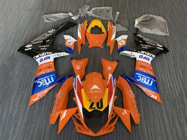 2008-2010 Suzuki GSXR 600 / GSXR 750 Motorcycle Fairings - Orange Blue White Black ITEC Canada Websites