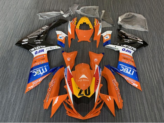 2008-2010 Suzuki GSXR 600 / GSXR 750 Motorcycle Fairings - Orange Blue White Black ITEC Canada Websites