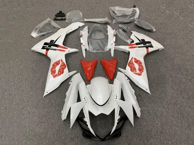 2008-2010 Suzuki GSXR 600 / GSXR 750 Motorcycle Fairings - White Red Lipstick Canada Websites