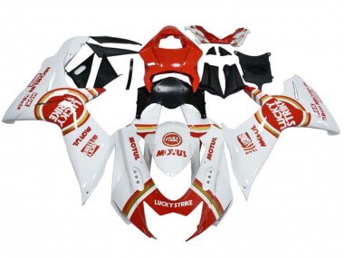 2008-2010 Suzuki GSXR 600 / GSXR 750 Motorcycle Fairings - White Red Lucky Strike Canada Websites