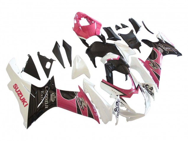 2011-2024 Suzuki GSXR 600 / GSXR 750 Motorcycle Fairings - White Pink Black Corona Canada Websites