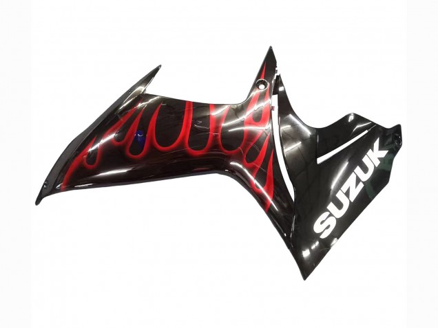 2011-2024 Suzuki GSXR 600 / GSXR 750 Motorcycle Fairings - Glossy Black Red Flame Canada Websites