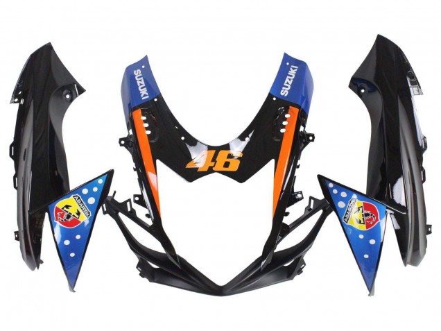 2011-2024 Suzuki GSXR 600 / GSXR 750 Motorcycle Fairings - Light Blue Orange Black White Shark 46 Canada Websites