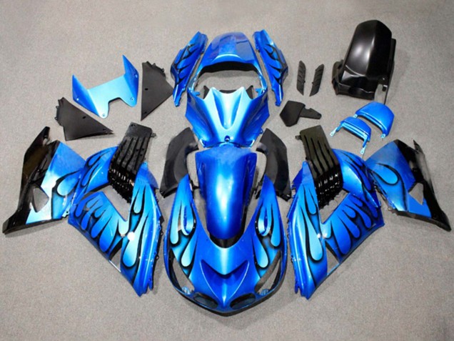 2011-2024 Suzuki GSXR 600 / GSXR 750 Motorcycle Fairings - Blue Black Flame Canada Websites