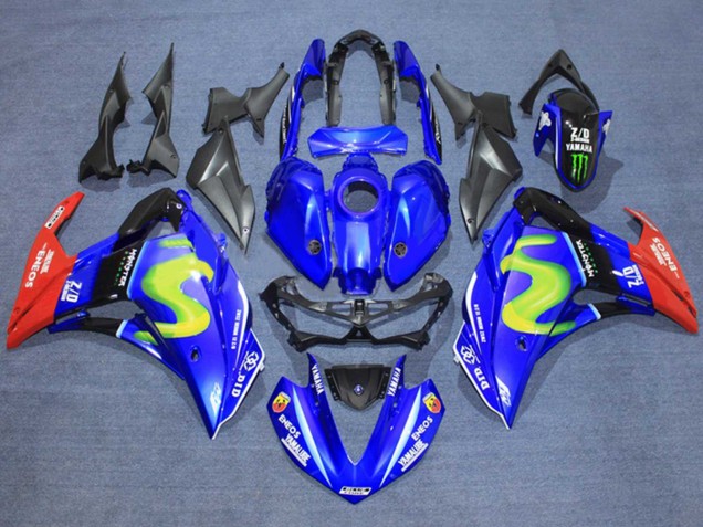 2015-2018 Yamaha YZF R3/R25 Motorcycle Fairings - Blue Glossy Black Red ENEOS Monster Canada Websites