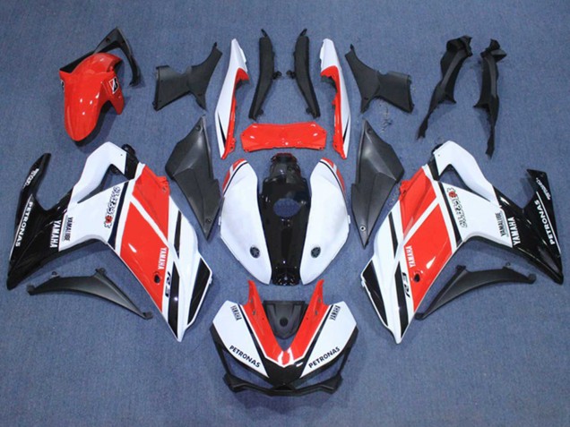 2015-2018 Yamaha YZF R3/R25 Motorcycle Fairings - White Red Black Petronas Yamalube Canada Websites
