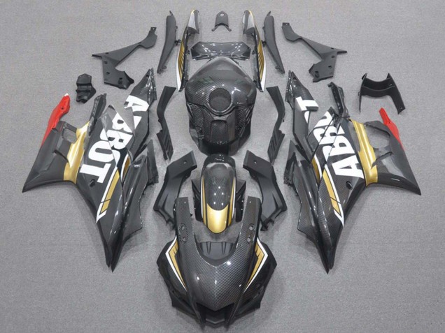 2019-2021 Yamaha YZF R3/R25 Motorcycle Fairings - Red Gold Black Carbon Fiber Style Canada Websites