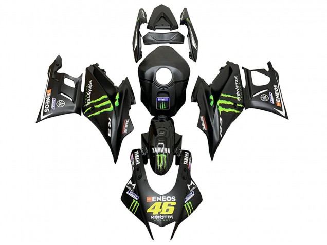 2019-2021 Yamaha YZF R3/R25 Motorcycle Fairings - Black Green ENEOS Monster 46 Canada Websites