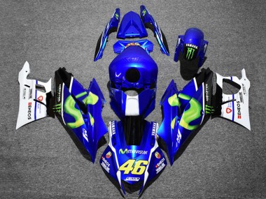 2019-2021 Yamaha YZF R3/R25 Motorcycle Fairings - Blue White Green Black Monster MoviStar ENEOS 46 Canada Websites