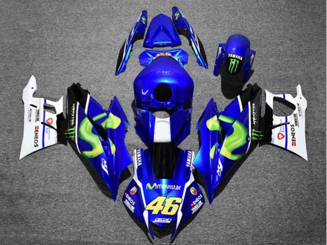 2019-2021 Yamaha YZF R3/R25 Motorcycle Fairings - Blue White Green Black Monster MoviStar ENEOS 46 Canada Websites