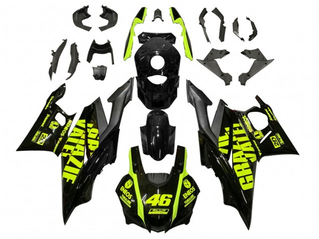 2019-2021 Yamaha YZF R3/R25 Motorcycle Fairings - Black Neon Yellow 46 Canada Websites
