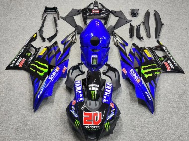 2022-2024 Yamaha YZF R3/R25 Motorcycle Fairings - Blue Green Black Monster ENEOS 20 Canada Websites