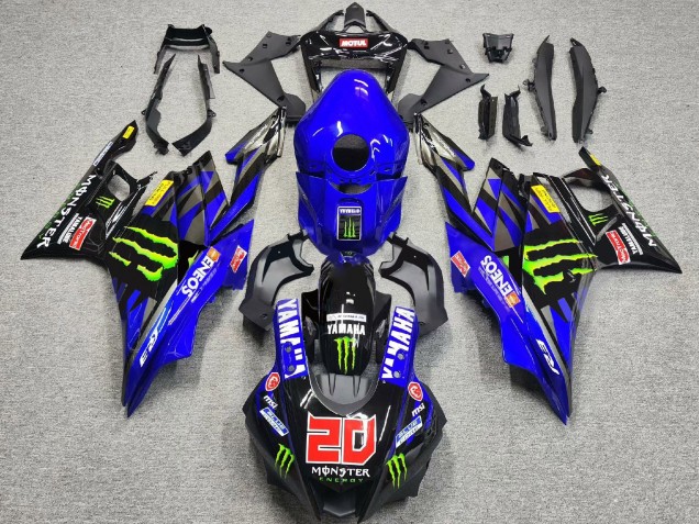 2022-2024 Yamaha YZF R3/R25 Motorcycle Fairings - Blue Green Black Monster ENEOS 20 Canada Websites