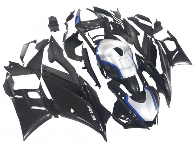 2022-2024 Yamaha YZF R3/R25 Motorcycle Fairings - Black Carbon Fiber Style Silver Blue Canada Websites