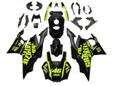 2022-2024 Yamaha YZF R3/R25 Motorcycle Fairings - Black Green ENEOS 46 Canada Websites