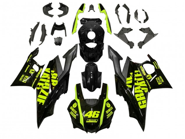2022-2024 Yamaha YZF R3/R25 Motorcycle Fairings - Black Green ENEOS 46 Canada Websites