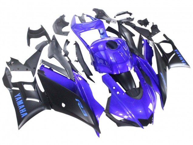 2022-2024 Yamaha YZF R3/R25 Motorcycle Fairing - Blue Matte Black Canada Websites