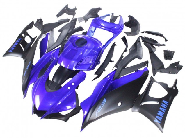 2022-2024 Yamaha YZF R3/R25 Motorcycle Fairing - Blue Matte Black Canada Websites