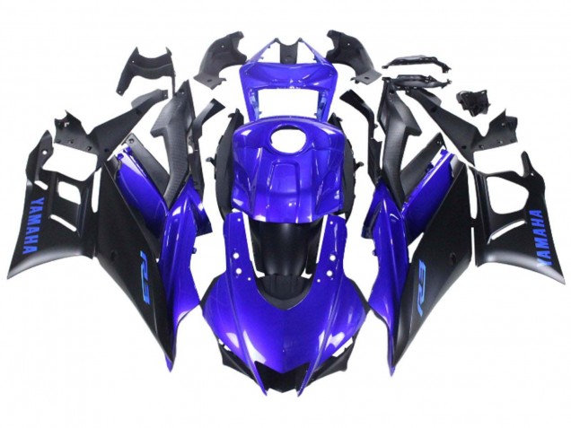 2022-2024 Yamaha YZF R3/R25 Motorcycle Fairing - Blue Matte Black Canada Websites