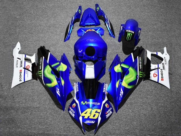 2022-2024 Yamaha YZF R3/R25 Motorcycle Fairings - Blue White Black Green Monster MoviStar Yamalube ENEOS 46 Canada Websites