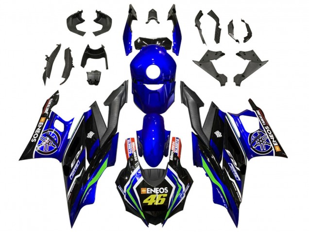 2022-2024 Yamaha YZF R3/R25 Motorcycle Fairings - Blue Green Black ENEOS 46 Canada Websites