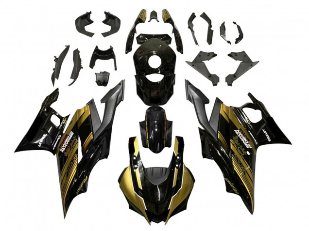 2022-2024 Yamaha YZF R3/R25 Motorcycle Fairings - Gold Glossy Black Semakin Didepan Canada Websites
