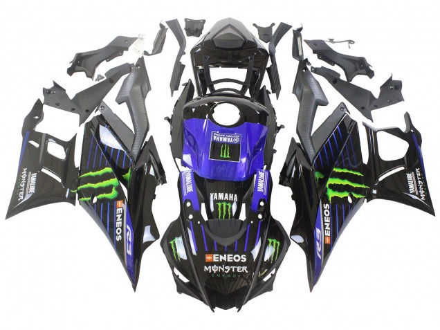 2022-2024 Yamaha YZF R3/R25 Motorcycle Fairings - Blue Green Black Monster Yamalube ENEOS Canada Websites