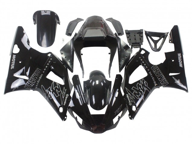 2000-2001 Yamaha YZF 1000 R1 Motorcycle Fairings - Glossy Black White Monster Motul Canada Websites
